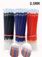 50pcs Recambios De Bolígrafo De Gel 0.5mm Azul Rojo Negro Clásico 13cm Suministros De Escuela Y Oficina Reemplazables Para Escritura - details 0