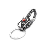 Llavero De Acero Inoxidable Vintage Punk Con Diseño De Cabeza De Dragón Para Hombres Y Mujeres Adorno Para Cinturón Joyería Regalos De Moda - details 0