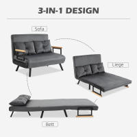 Sofá Cama con Monedero Sofá Cama de terciopelo Fundas gris Obscura 102x73x81 cm - details 5