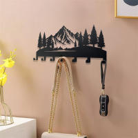 Porta Llaves De Metal Resistente Con Diseño De Montaña Árbol Y Foresta Para Decoración De Entrada Y Pasillo Organizador De Llaves Y Decoración Moderna - details 5