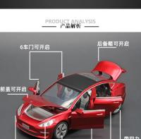 Modelo De Coche Tesla Modelo 3 a Escala 1:32 De Aleación Y Metal Con Sonido Y Luz Regalo Para Niños Colección E126 - details 3