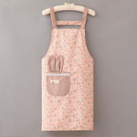 Delantal De Lona Floral Pequeño Y Fresco Para Mujer Verano Transpirable Con Correa Y Bolsillos Para Cocina Y Café - details 5