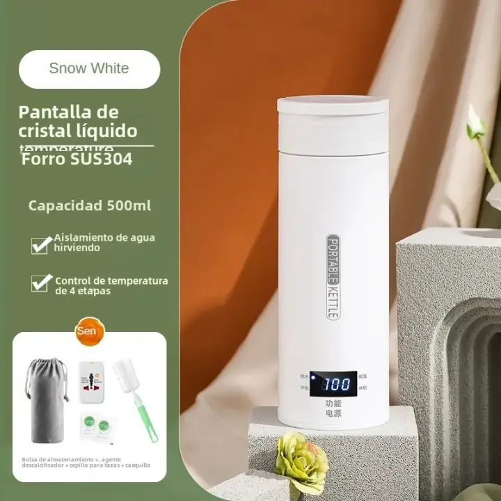 Hervidor De Agua Eléctrico Portátil Para Té Y Café Mantenedor De Calor Inteligente Con LED Para Calentar Botella De Leche Bebé Viaje - 1