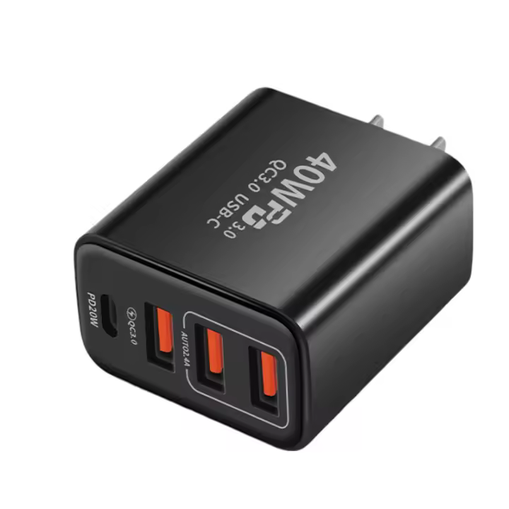 Cargador USB C de 40 W con 4 puertos multipuerto USB C PD y QC3.0 tipo C, carga rápida para iPhone, iPad, Samsung y Xiaomi. - 1