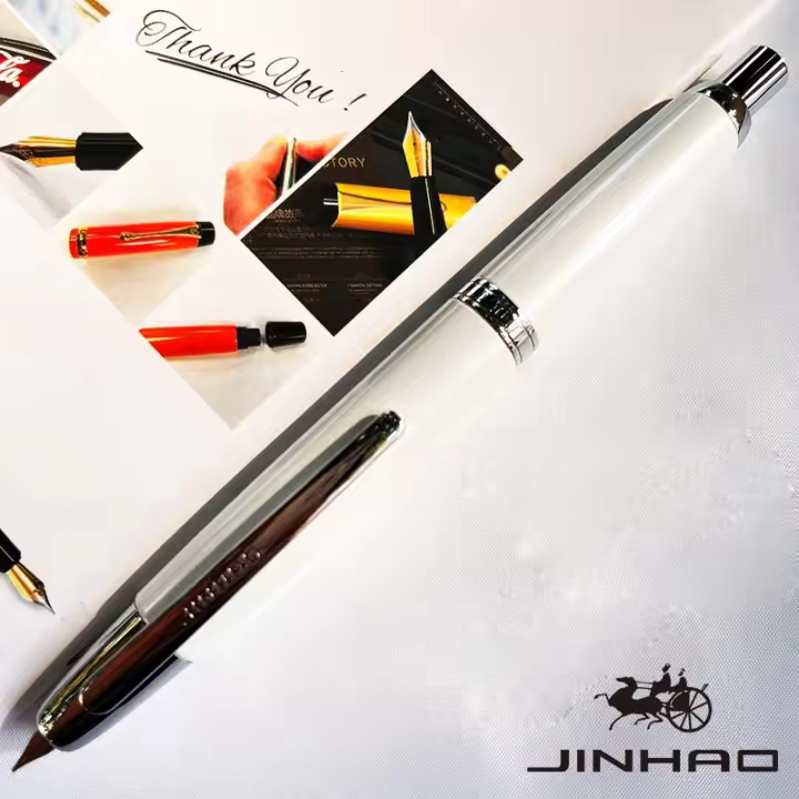 Pluma Fuente Retráctil JINHAO 10 Con Clip Y Convertidor De Tinta Para Escritura Metal EF/F Nib De Acero Inoxidable Suministros Escolares Stationery - 1