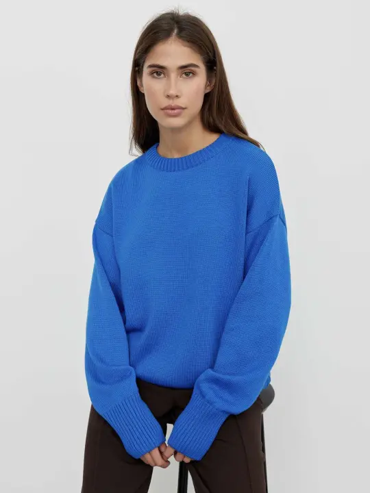 Suéter De Punto Grueso Para Mujer Hirsionsan Oversized Casual Chic Suave De Otoño Invierno Estilo Básico Pullover Suelto - 1