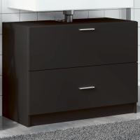 vidaXL Armario de lavabo madera de ingeniería 78x37x59 cm en color Blanco/Roble Sonoma/Gris sonoma y más | almacenamiento funcional diseño moderno para baño dormitorio sala - details 5