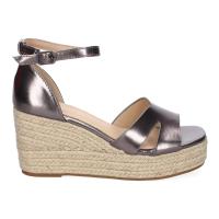 PuntoSalao Sandalias de cuña en yute para mujer color metalico plomo VR5-1562 - details 1