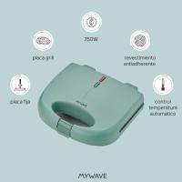 MyWave MWGRI-750 Sandwichera Básica Verde con Placa Fija de Grill 750W - details 1