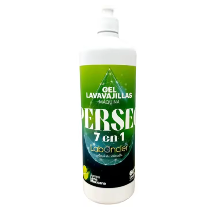 PERSEO Lavavajillas Gel Máquina 1,2kg – Antigrasa , Antical , Abrillantador con Aroma Lima Mexicana. ECOJIN PRODUCTO ORIGINAL DE LABONCLER - 1