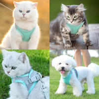 Juego De Correa Y Arnes Para Gato De Tela Malla Suave Ajustable Con Cinturones Reflectantes Para Pequeños Y Grandes Gatos Vestido De Caminar Con Correa - details 4