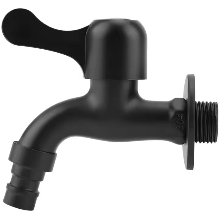 Grifo de agua de jardín de grifo de montaje en pared negro de acero inoxidable 304 - 1
