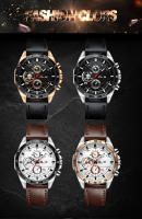 Reloj De Pulsera De Cuero Negro 46mm Estilo Militar Grande Movimiento De Cuarzo Con Calendario Decorativo Resistentes Al Choque Y Agua Para Hombre - details 19