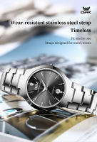 Reloj De Pulsera Para Hombre OPK 8105 Diseño De Diamantes Correa De Acero Inoxidable Resistente Al Agua Con Fecha Y Cuarzo - details 8