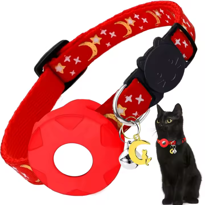 Collar De Gato Pequeño Con Portador De AirTag Y Adorno De Luna Adecuado Para Gatos Chicos Y Chicas Perros Pequeños Accesorios Para Gatos - 1
