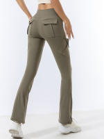 Pantalones De Yoga Para Mujer Con Multípocket Fitness Estilo De Moda Cintura Elástica Terciopelo De Pêche Terciopelo De Pêche Estirable Terciopelo De Pêche Terciopelo De Pêche Ajustado Para Primavera - details 1