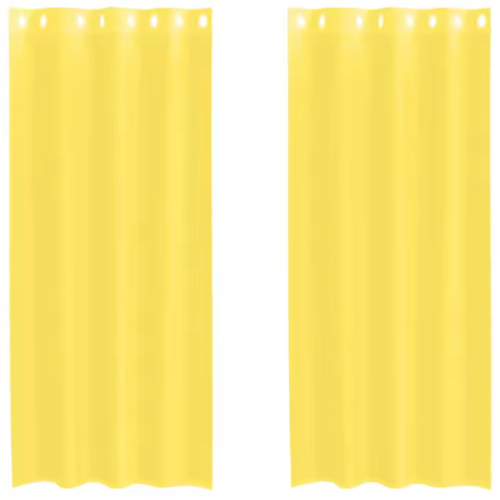 vidaXL Cortinas de gasa con ojales 2 uds amarillo - 1