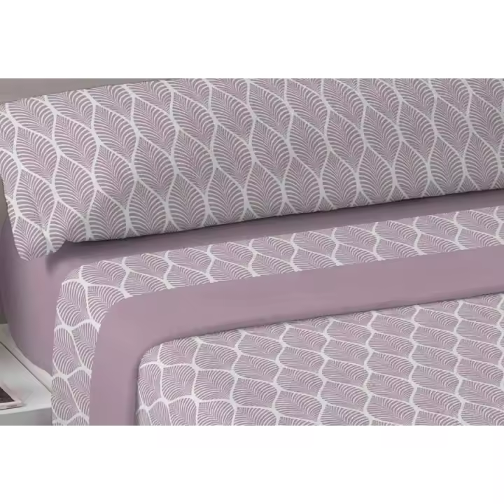 Karamelo- Juego de sábanas Saori Coralina Premium perchado a doble cara.  Formada por bajera, encimera y funda/s de almohada. Mejor relación calidad-precio del mercado. - 1