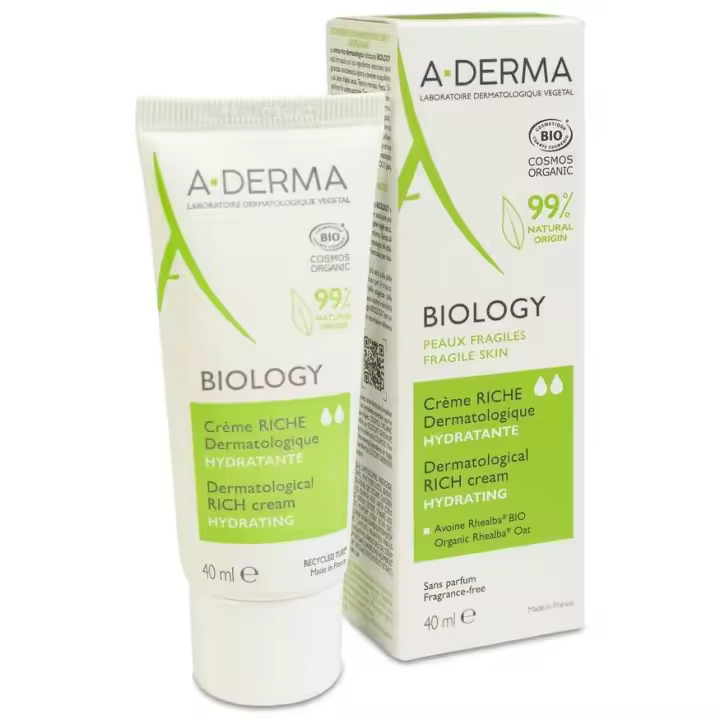 A-Derma Biology Crema Rica Dermatológica Hidratante, 40 Ml - 1