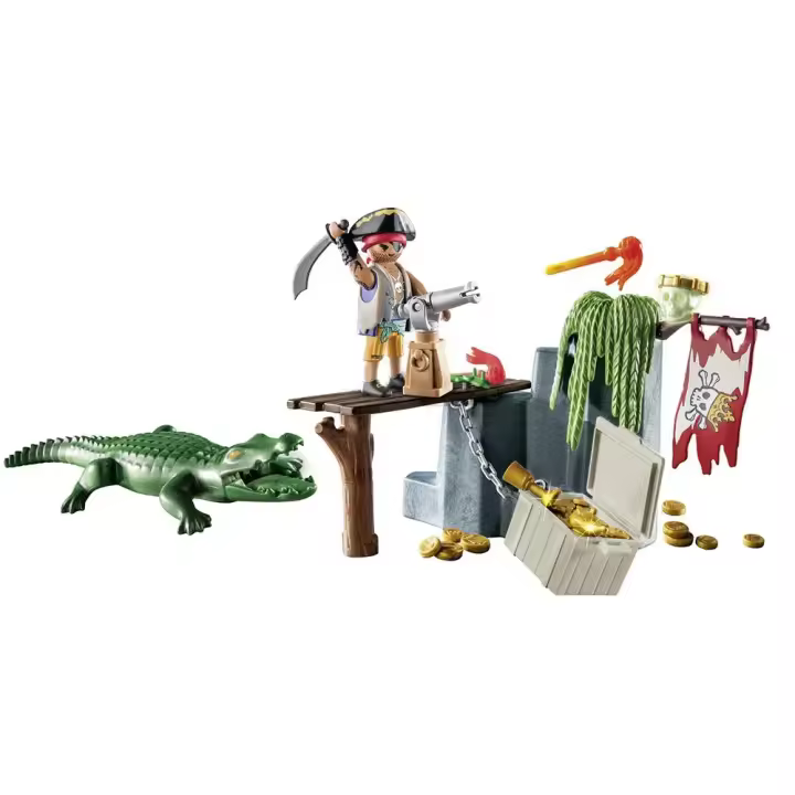 Playmobil Juego De Construcción De Piratas Con Cocodrilos - 1