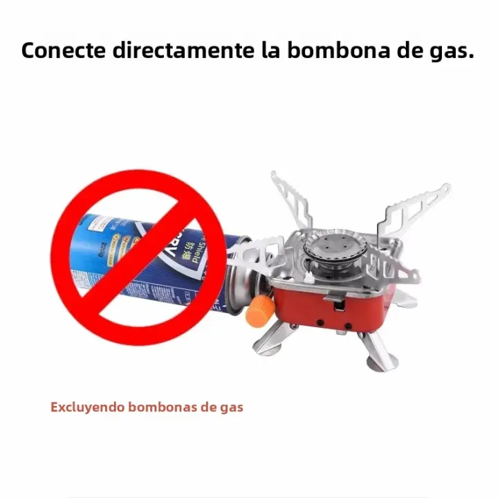 Estufa Portátil Para Camping Con Quemador Plegable Antiviento Para Cocinar Al Aire Libre Accesorios De Gas Para Senderismo Y Picnics - 1