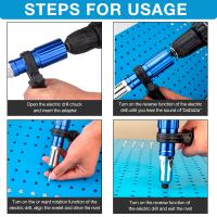 Pistola De Remache Eléctrica Portátil 2.4mm-4.8mm Con Adaptador De Taladro Para Remaches Y Tornillos Herramienta De Remache Sin Cable Para DIY En Casa - details 4