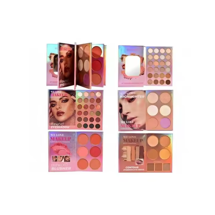Kevin & Coco - Paleta de Maquillaje KEVIN & COCO - 67 Colores para Rostro y Ojos - Sombras, Coloretes, Iluminadores y Contornos - Alta Pigmentación y Larga Duración - 1