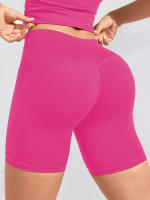 Shorts De Yoga Para Mujer Fitness Running High Waist Quick Drying Squat Proof Ciclismo Workout Gym Terciopelo Negro - details 18