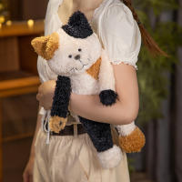 Muñeco De Peluche Gato Para Té En Colores Negro Gris Marrón Y Blanco Suave Regalo Perfecto Para San Valentín Cumpleaños - details 2