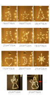 Lámpara Colgante De Navidad LED Con Luces De Navidad En Forma De Campana Hombre De Nieve Estrella Decoración Para Ventanas Y Hogar Piloto Incluido - details 1
