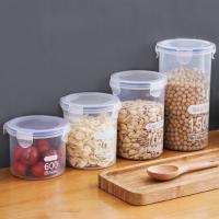 Contenedores De Almacenamiento De Alimentos Transparentes De Plástico S/M/L/XL Para Cocina Granos Azúcar Especias Jars Sellados - details 2