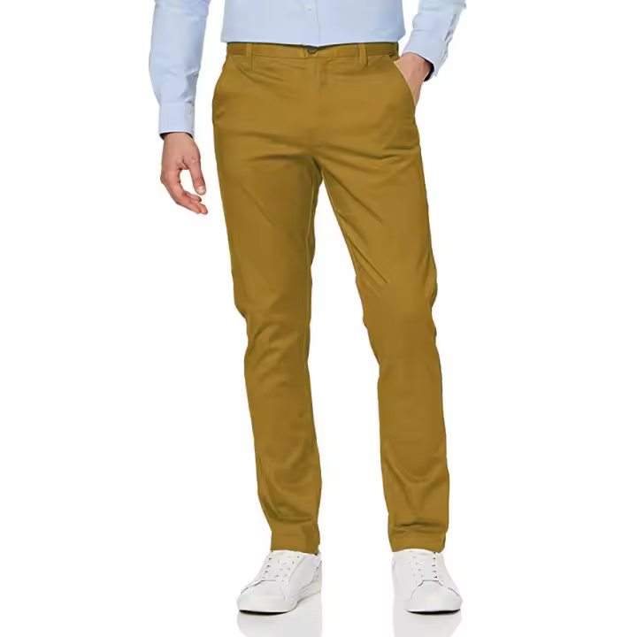 Pantalón chino S&C MOSTAZA en algodón elástico de colores Regular Fit - 1