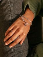Pandora Moments with Cadena de serpiente y Barra en T - Plata de - details 4
