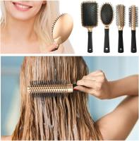 Juego de 4 Suplementos de pelo, Cerdas flexibles suave para Cabello Grande y Gruesos ondulado Seco dañado Oro - details 4