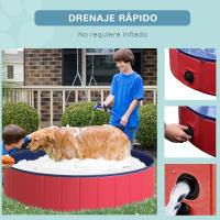 PawHut Piscina Plegable para Perros Ø140x30 cm Bañera para Mascotas Gatos de PVC Antideslizante Resistente al Desgaste Adecuado para Interior y Exterior - details 5