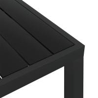 vidaXL Mesa de jardín de aluminio y WPC negra 80x80x74 cm - details 3