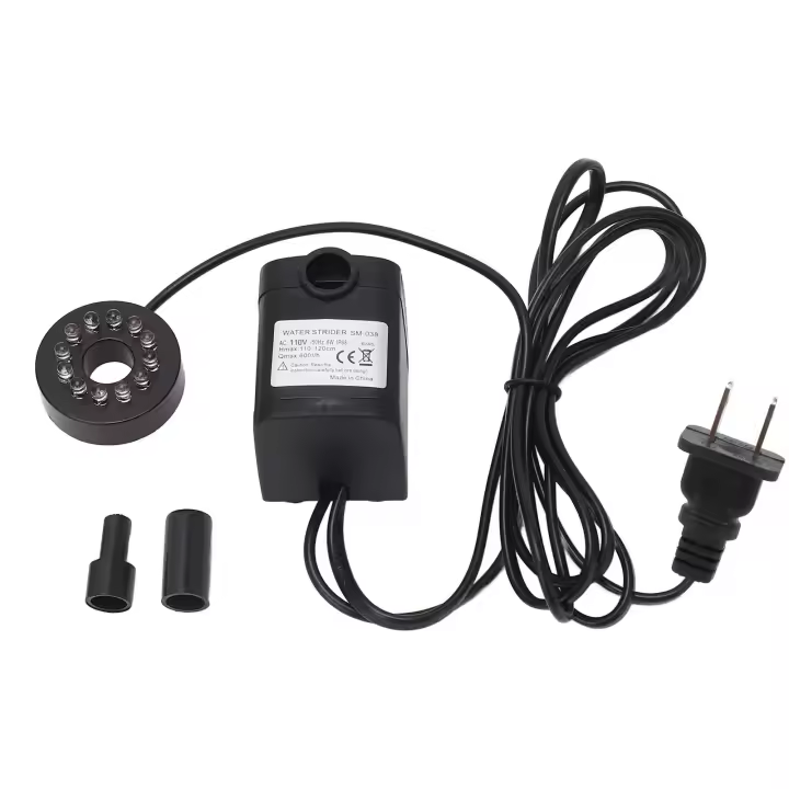 Bomba Sumergible 8W 600LPH IP68 Ultra Silenciosa Con Luz LED Colorida Para Pila Acuario Tanque De Peces 110V Enchufe De EE. UU. - 1
