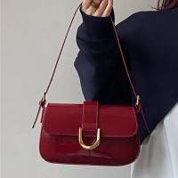 Bolso Bandolera Casual De Cuero PU Pequeño Con Cierre De Cremallera Y Hebilla De Hoz Para Mujer Bolso De Hombro De Color Sólido - details 0