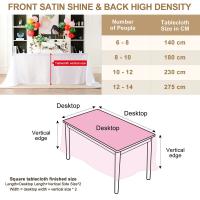 Mantel De Seda Rectangular Para Bodas Y Fiestas En Blanco Y Negro Decoración Para Banquetes Y Cumpleaños Uso Doméstico Para Comedor - details 5