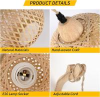 Lámpara De Pared De Bambú Natural E27 Lámpara De Techo De Rattan Decoración De Habitación Luz De Pared Fijación En La Casa - details 3