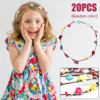 Corona De Flores LED Multicolor Cinta De Cabeza Con Luces LED Flor De Terciopelo Artificial Adorno De Cabello Para Fiesta Operado Por Batería Pack De 20 - details 0