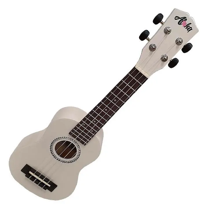 ukelele para principiantes Rockstar Music Aloha UK200WH  en color blanco y tamaño soprano - 1