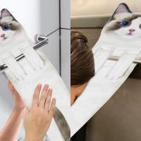 Divertidos Gatos Toallas de Mano Suspendible- Decoración Gato Baño Cocina - Toalla Absorbente Animal Regalos Navidad Cumpleaños Amigo Invisible-Regalos Originales Graciosos Mujer Amantes de Los Gatos - details 4