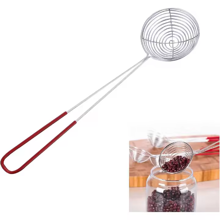 Skimmer Cuchara ranurada, Boba Cuchara de Perlas de mango para freir - 1