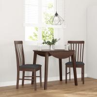 vidaXL Sillas de comedor con cojines 2 uds madera maciza marrón caucho en color Marrón y claro/Blanco y gris/Natural y claro y más | cómodas modernas ergonómicas para comedor cocina salón hogar - details 6