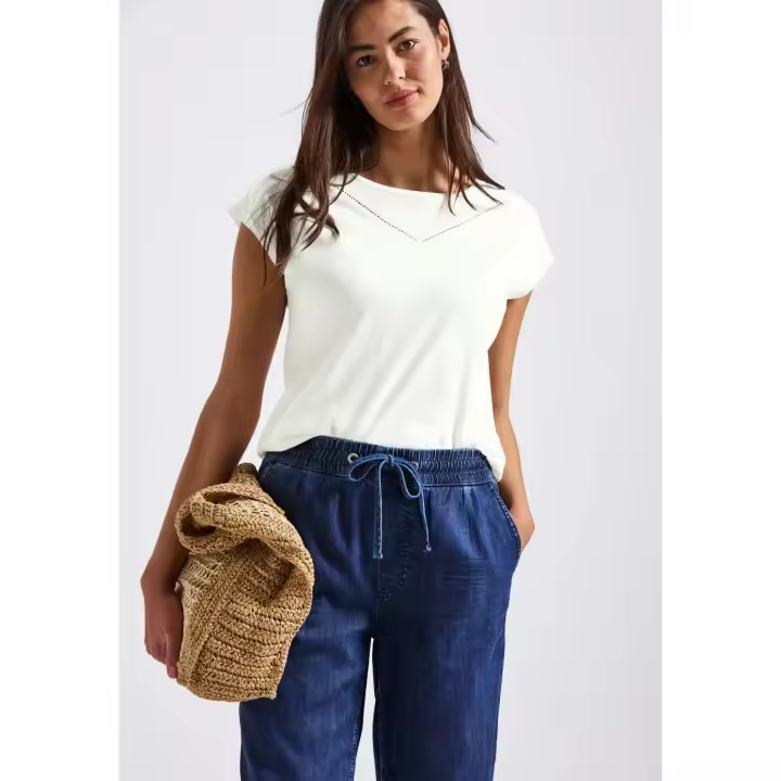 Street One Mod. PS323321 - Camiseta lisa cuello barco con hombro caido para mujer - 1