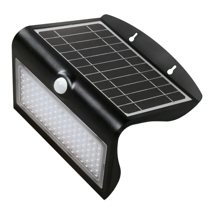 Aplique LED Solar Negro con Sensor 8W Matel - 1
