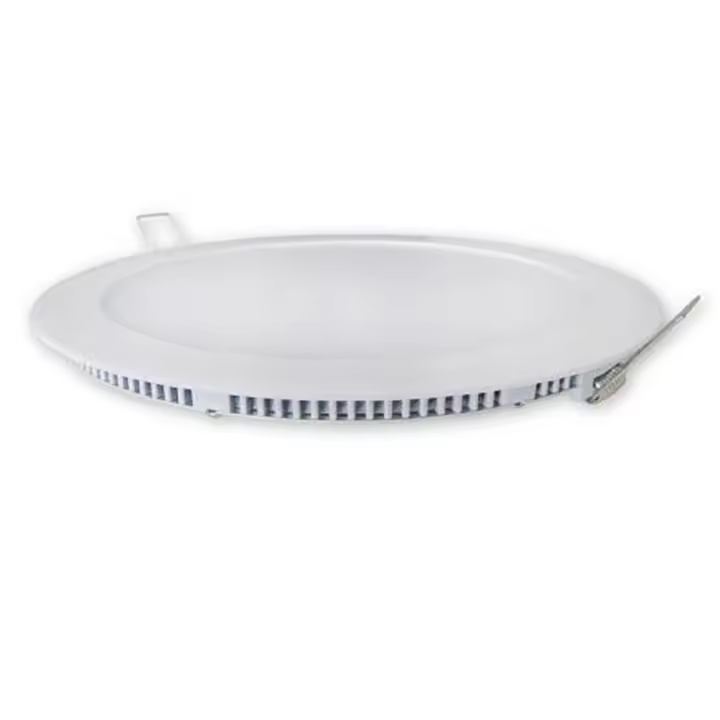 CABLEPELADO Downlight LED 18W redondo | extraplano para empotrar | Aro blanco aluminio | Medida 225mm | Luz Cálida 2800-3200 K | 1600 Lumens - 1
