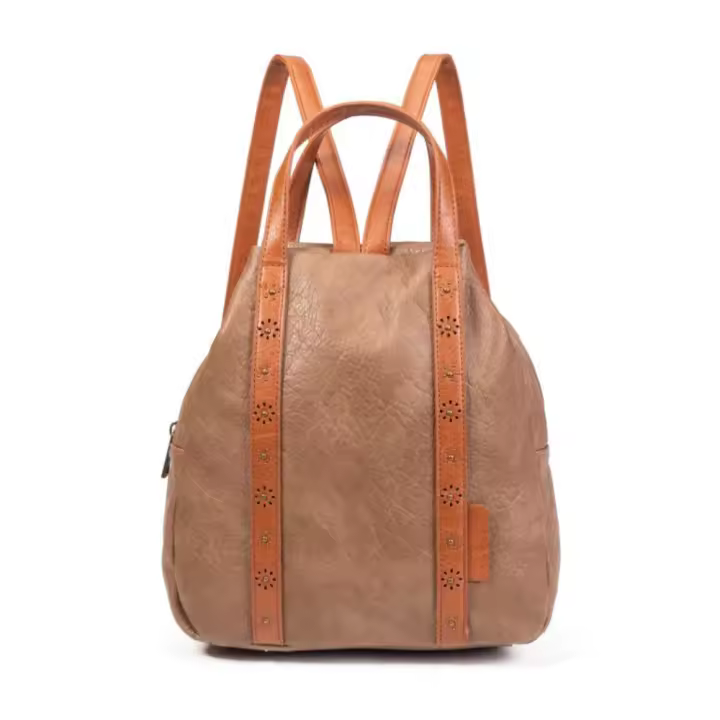 Bolso de mano estilo Boho para mujer, bolso de ecopiel vegana con detalles troquelados, bolso apricot ligero y versátil para primavera y verano, ideal para ciudad o escapadas | Sara Bags - 1
