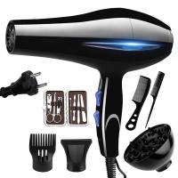 Secador De Pelo Profesional 2200W Potente Calefacción Rápida Ajuste Calor Frío Iónico Con Recogido De Aire Manoleta Plegable EU Plug - details 0